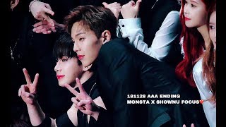 181128 AAA 엔딩 몬스타엑스 셔누SHOWNU FANCAM♡ [upl. by Arabela]