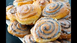 Einfaches Mohnschnecken  Haselnuss Schnecken Rezept  Olga Kocht [upl. by Shela]