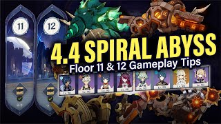 How to BEAT 44 SPIRAL ABYSS Floor 11 amp 12 Guide amp Tips w 4Star Teams  Genshin Impact 44 [upl. by Hamal]