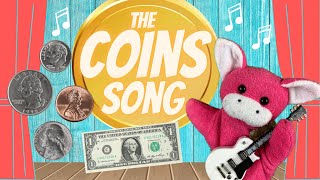 The Coins Song  Penny Nickel Dime Quarter Dollar Song  Money Song  Math Notes with Rocko [upl. by Nosirrah746]