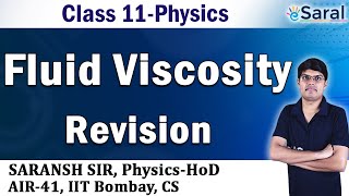 Fluid  Viscosity Revision Physics Class 11 JEE NEET [upl. by Card661]