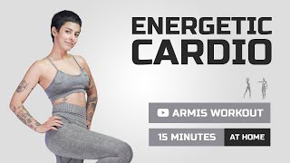 15 MIN ENERGETIC CARDIO WORKOUT  AT HOME [upl. by Willett]