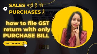 Sales नहीं है पर Purchases है  how to file GST return with only purchase bills  detailed guidance [upl. by Mcmahon]