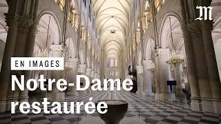 NotreDame de Paris  les premières images de l’intérieur restauré de la cathérale [upl. by Enomrej]