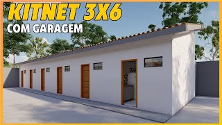 KITNET 3X6 COM GARAGEM KITNET 18m² [upl. by Anilorak]