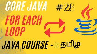 For Each Loop  Java Course in Tamil  Ganesh Teaching Studio [upl. by Assetak]