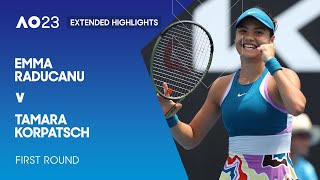 Emma Raducanu v Tamara Korpatsch Extended Highlights  Australian Open 2023 First Round [upl. by Elleinahc]