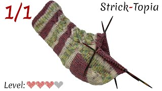 Ferse stricken leicht gemacht  Mustersocken [upl. by Norrehs]