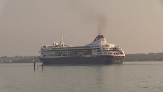 Fred Olsen  Braemar sails out from City Cruise Terminal Southampton today 300319 [upl. by Hairehcaz674]