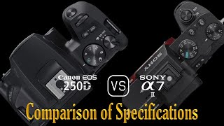 Canon EOS 250D vs Sony A7 II A Comparison of Specifications [upl. by Hitchcock394]