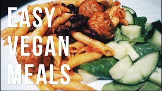 3 EASY VEGAN WEEKNIGHT DINNERS  CHEAP  HEALTHY [upl. by Ynnaffit]