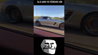 Mercedes Benz C190 SLS AMG vs Ferrari 458 Italia [upl. by Andria]