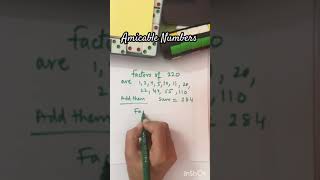 Amicable numbers mathsshorts mathematics [upl. by Llyrrad986]