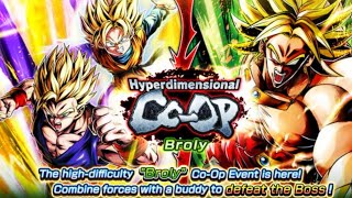 HYPER DIMENSIONAL COOP BROLY Boss Battle  Dragon Ball Legends [upl. by Hadeehsar]