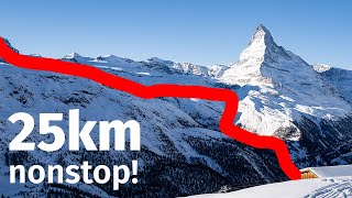 Längste Skipiste der Welt 25km Skifahren OHNE Pause Zermatt [upl. by Hallvard]