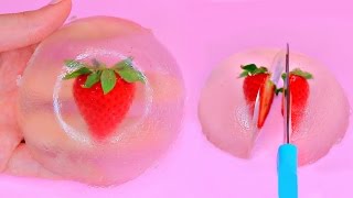 How to make Edible Strawberry RAINDROP CAKE  Mizu Shingen Moch iWater Cake Ooho [upl. by Kilian]