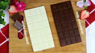 অল্প উপকরনে ২ রকমের চকলেট রেসিপি  Milk ChocolateWhite Chocolate Recipe  Homemade Chocolate Recipe [upl. by Anigar]