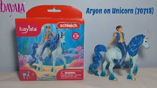 Schleich Bayala Aryon on Unicorn 70718 Figure Unboxing amp Review [upl. by Ahsinra]