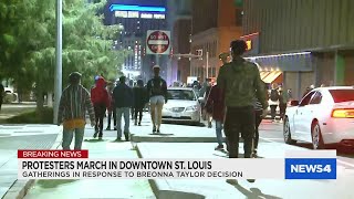 Protests held in Florissant downtown StL after grand jury decision in Breonna Taylors death 2 [upl. by Guyer]