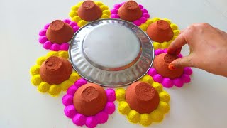 दीये से बनाये दिवाली की रंगोली  HAPPY Diwali Rangoli Designs to Brighten Your Home  Diwali Rangoli [upl. by Akilaz110]