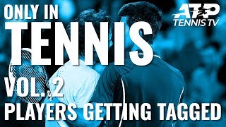 Tennis Players Getting Hit by Balls 😳 ONLY IN TENNIS Vol 2 [upl. by Caylor]