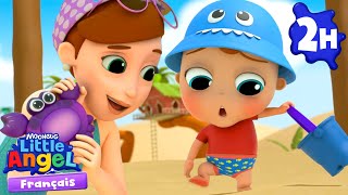 Bébé a la plage  Chaud ou froid  Comptines avec Bébé Louis  Little Angel Français [upl. by Koslo284]