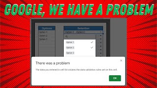 Cant Select Option Error MultiSelect Dropdown in Google Sheets [upl. by Iturhs]