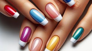 diy best and beautiful multi color nails paint [upl. by Mellette]