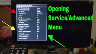 LG TV Opening Service menu Advanced menu 24LF452BPU [upl. by Neyr]