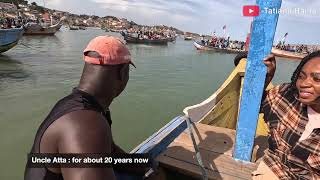 African Village Life  frying FISH straight from the sea in Ghana  how rich are fishermen [upl. by Corella164]