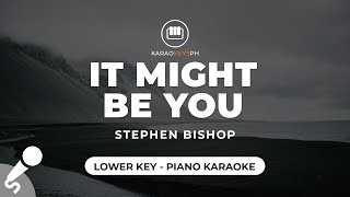 It Might Be You  Stephen Bishop Lower Key  Piano Karaoke [upl. by Haerr826]