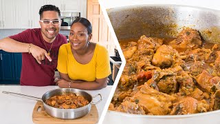 How To Make Trini Stewed Chicken  Foodie Nation [upl. by Alhahs]