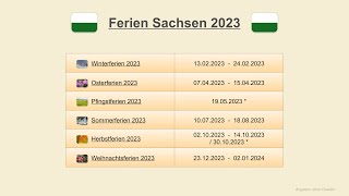 Ferien Sachsen 2023 [upl. by Yaf]