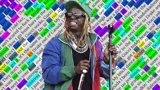 Lil Wayne Seeing Green  Rhyme Scheme Highlighted [upl. by Yrelle]