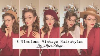 5 Timeless Vintage Hairstyles by Anastasiia snovavintage [upl. by Marienthal]