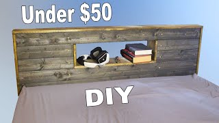 Custom Wooden Headboard with Shelf [upl. by Dorcas]