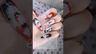 one month nails before after death note design Kawaii nails nailart kawaii tranding anime [upl. by Gwenette747]