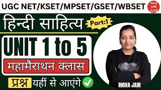 UGC NETKSETMPSETGSETWBSET 2024।unit 1 to 5।हिन्दी मैराथन क्लास।महत्वपूर्ण प्रश्नhindi with richa [upl. by Nyrb251]