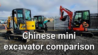 Comparing CFG STE35SR KU45 and NT45 Chinese mini excavators [upl. by Ellenaj]