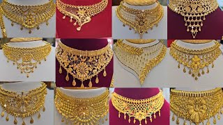 latest gold choker necklace designs with weight and pricelightweight gold choker necklace [upl. by Thelma]