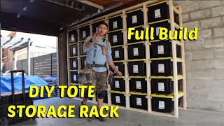 DIY Storage Rack for 102 liter totes step by step tutorial [upl. by Anitnemelc]