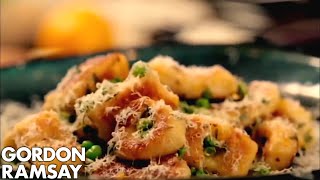 Homemade Gnocchi with Peas and Parmesan  Gordon Ramsay [upl. by Harshman]