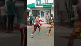 Bukom Banku fight his son on the street without mercy [upl. by Hselin]