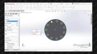 SolidWorks Parça 45 Dairesel Çoğaltma Komutu [upl. by Ayet]