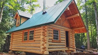 Father amp Son Build their Dream Log Cabin in the Canadian Wilderness FULL BUILD [upl. by Harp995]