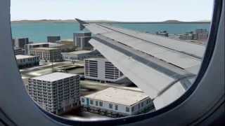 FS2004  A320 Wing View Landing at Ninoy Aquino International Airport RPLL [upl. by Eisiam]