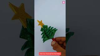 3D Christmas Tree Making With Glitter Foam Sheet shorts [upl. by Poppo]