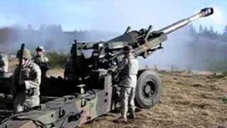 155mm howitzer US army firing some rounds [upl. by Ahsielat]