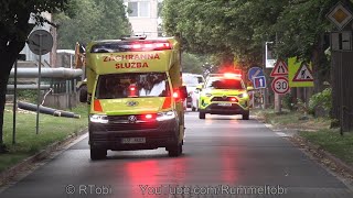 Czech Ambulance amp Toyota RAV4 Doctor Car Responding Emergency Transporting  Kolin EMS 2452024 [upl. by Atinihc]