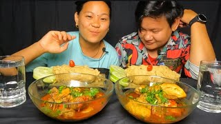 Eating Nepali Style Chicken Gravy With Dhiro 😋 Yummy agvlognepal [upl. by Nahtanha]